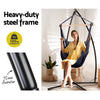 Gardeon Outdoor Hammock Chair with Steel Stand Hanging Hammock with Pillow Grey