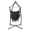 Gardeon Outdoor Hammock Chair with Steel Stand Tassel Hanging Rope Hammock Grey