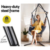 Gardeon Outdoor Hammock Chair with Steel Stand Tassel Hanging Rope Hammock Grey