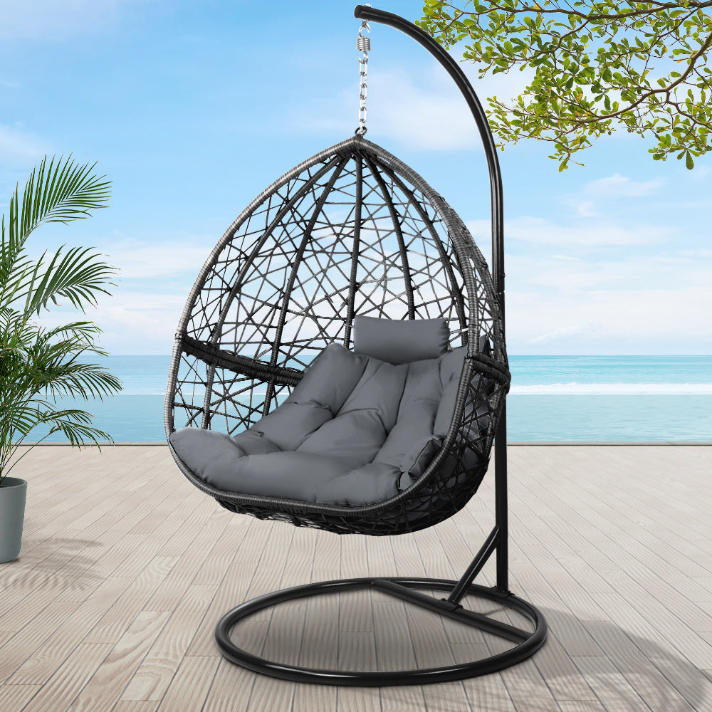 Gardeon Outdoor Hanging Swing Chair - Black