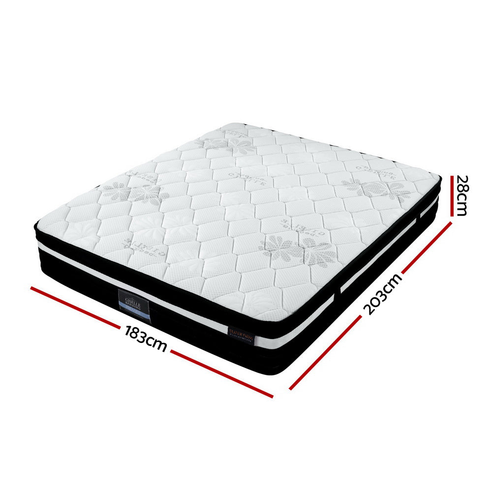 Mattress 7 Zone Euro Top Pocket Spring Foam 28cm - Extra Firm - King