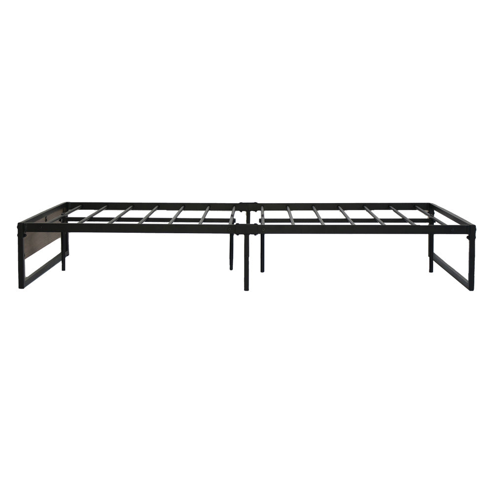 Metal Bed Frame King Single Size Wooden Mattress Base Platform Black OSLO