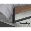 Metal Bed Frame Single Size Mattress Base Platform Wooden Black OSLO