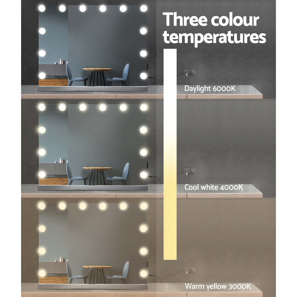 Hollywood Frameless Makeup Mirror With 15 LED Lighted Vanity Beauty 58cm x 46cm