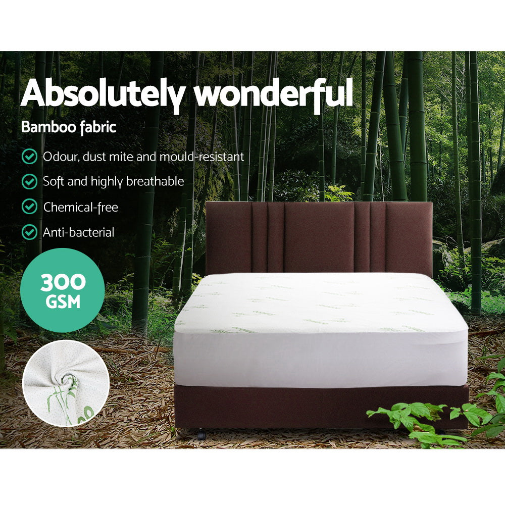 Bamboo Waterproof Mattress Protector - 300 gsm Bamboo fabric - Double