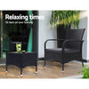 Outdoor Furniture Patio Set Wicker Outdoor Conversation Set Chairs Table 3PCS