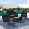 Gardeon 4 Piece Outdoor Dining Set Furniture Lounge Setting Table Chairs Black