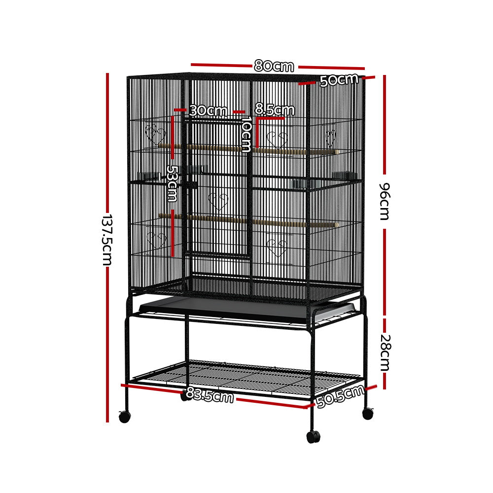 Bird Cage Pet Cages Aviary 137CM Large Travel Stand Budgie Parrot Toys