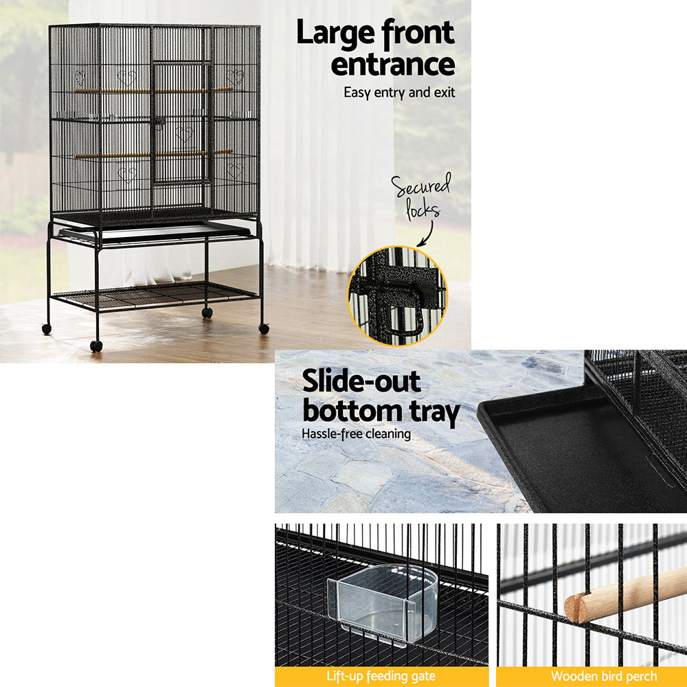 Bird Cage Pet Cages Aviary 137CM Large Travel Stand Budgie Parrot Toys