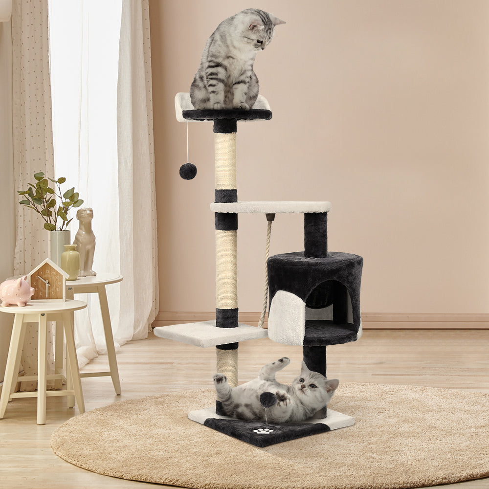 Cat Tree 112cm Trees Scratching Post Scratcher Tower Condo House Furni