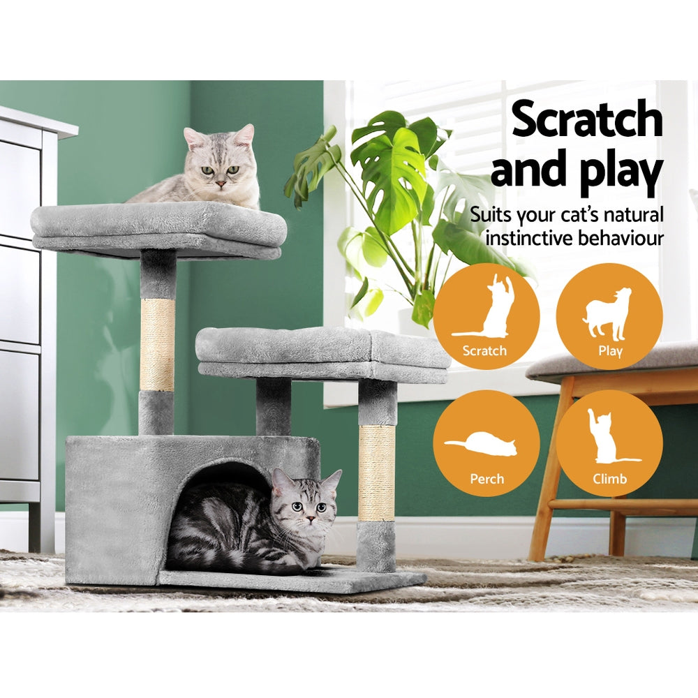 Cat Tree Tower Scratching Post Scratcher Wood Condo House Bed Trees 69cm