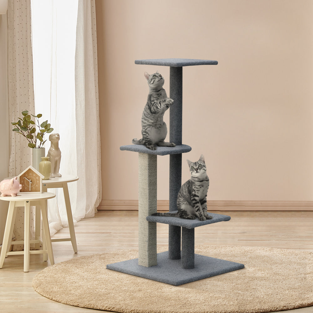 Cat Tree 124cm Trees Scratching Post Scratcher Tower Condo House Furni