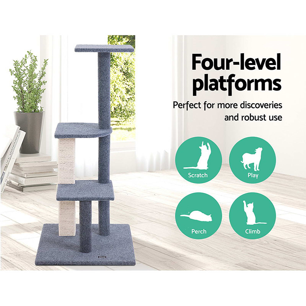 Cat Tree 124cm Trees Scratching Post Scratcher Tower Condo House Furni