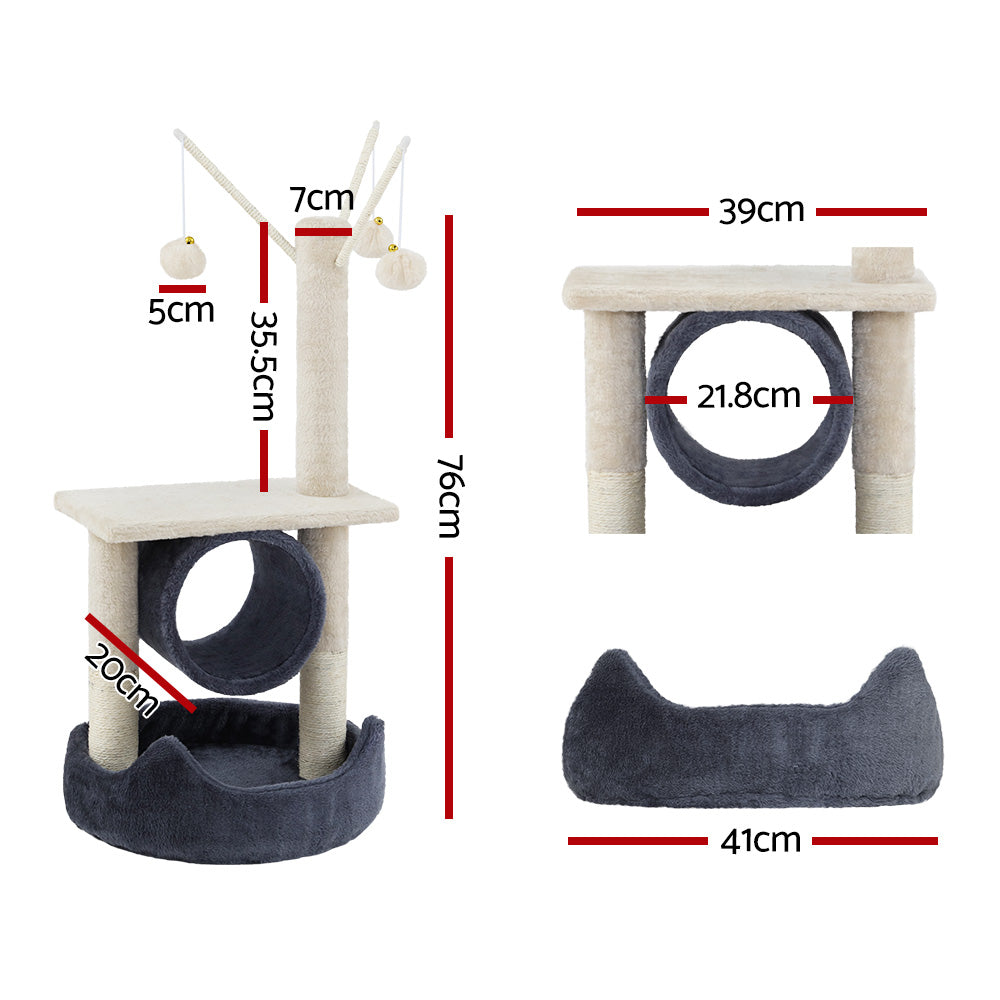 Cat Tree Scratching Post 76cm Scratcher Tower Condo House Hanging toys