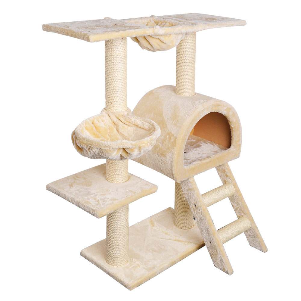 Cat Tree Trees Scratching Post Scratcher Condo Tower House Bed Beige 1