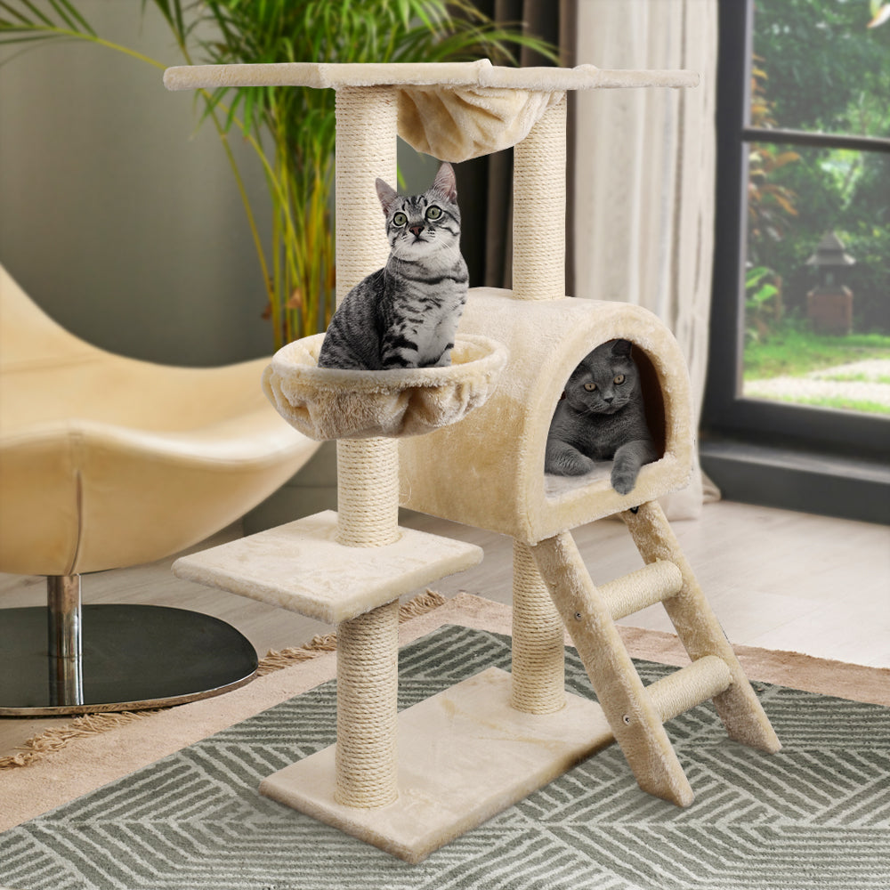 Cat Tree Trees Scratching Post Scratcher Condo Tower House Bed Beige 1