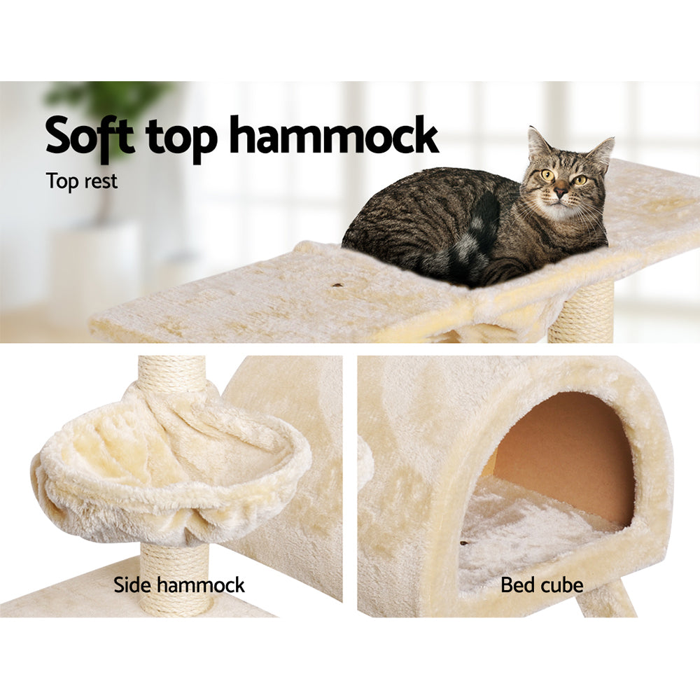 Cat Tree Trees Scratching Post Scratcher Condo Tower House Bed Beige 1