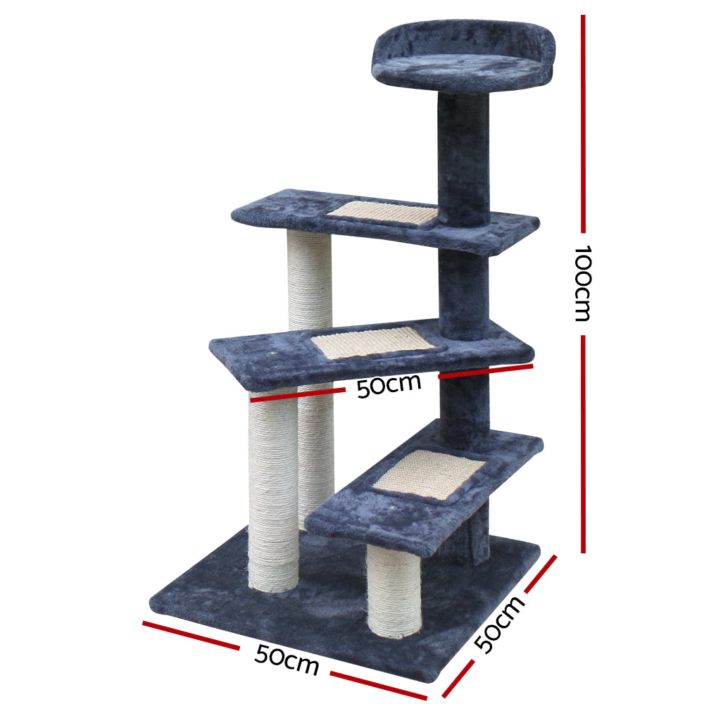 Cat Tree 100cm Trees Scratching Post Scratcher Tower Condo House Furni