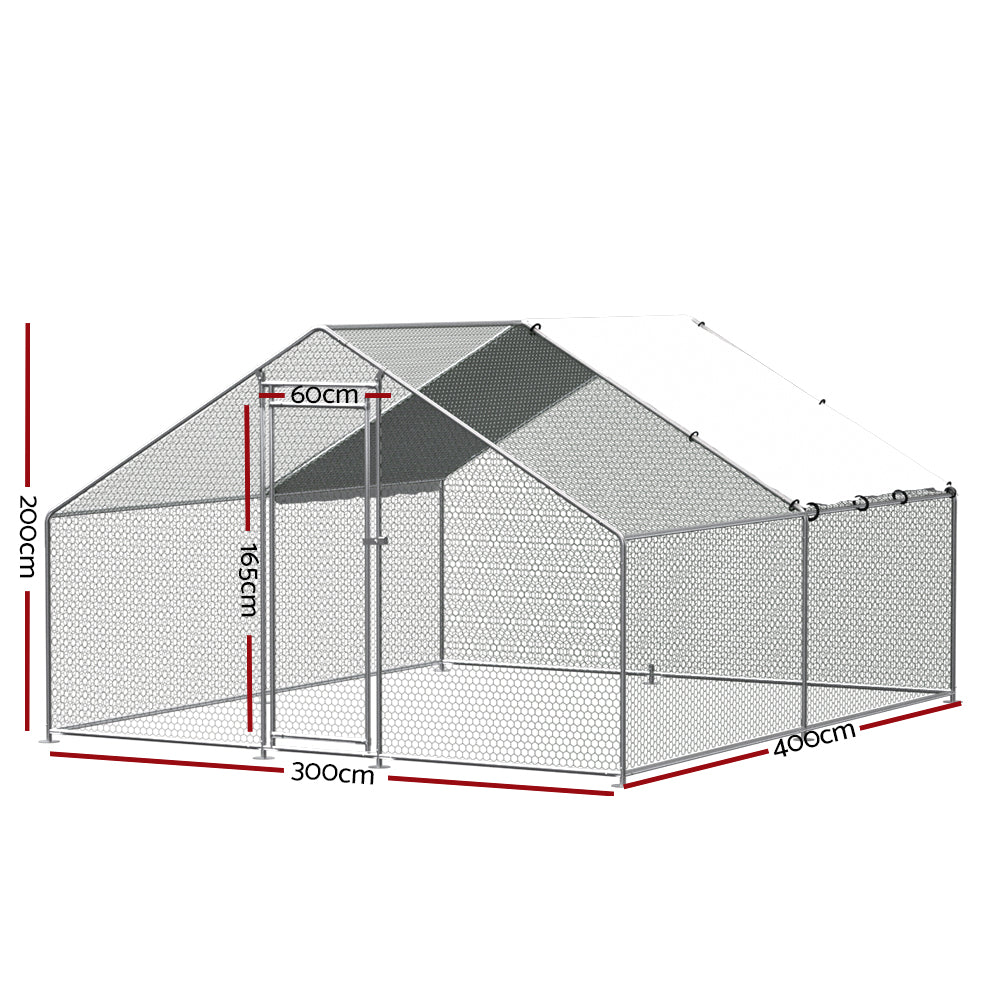 Chicken Coop Cage Run Rabbit Hutch Large Walk In Hen House Cover 3x4x2m