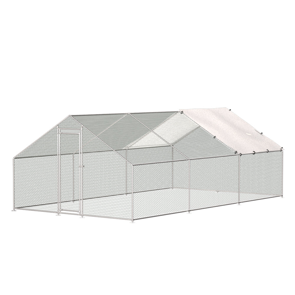 Chicken Coop Cage Run Rabbit Hutch Large Walk In Hen Enclosure Cover 3x6m