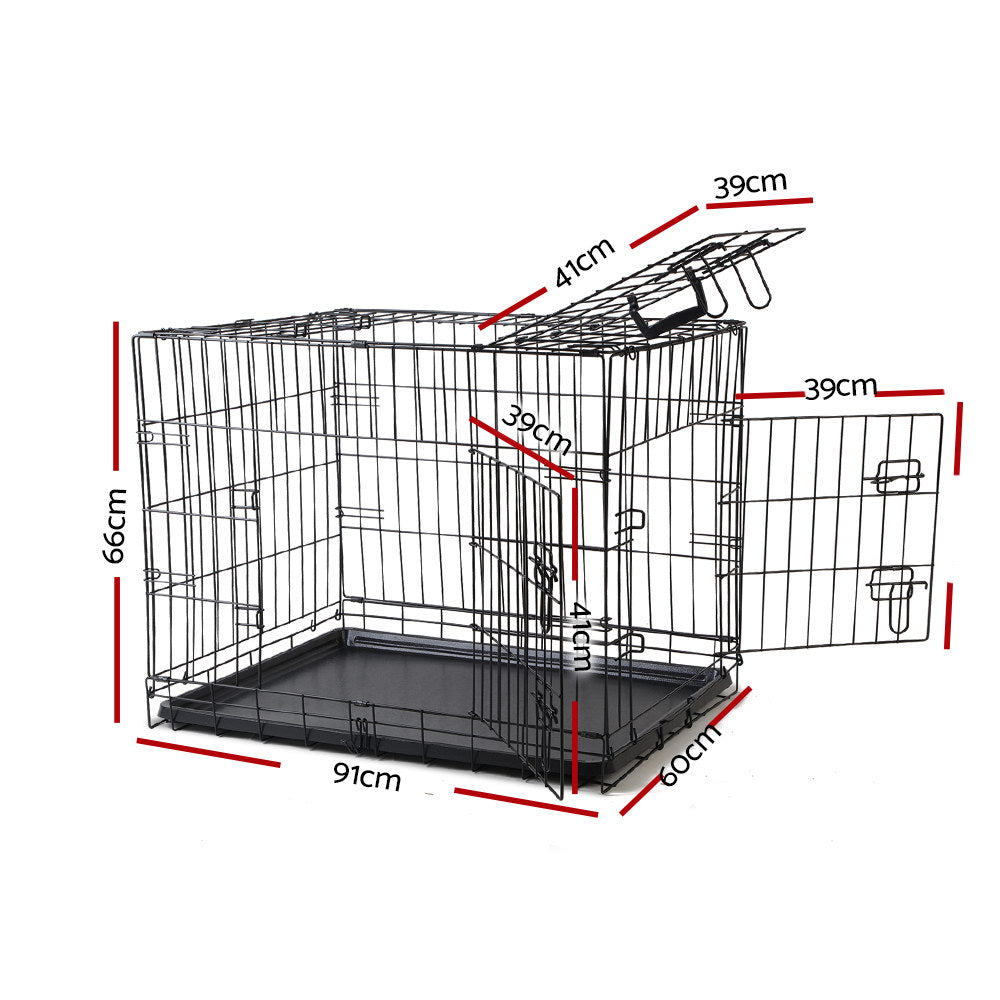 Dog Cage 36inch Pet Cage - Black