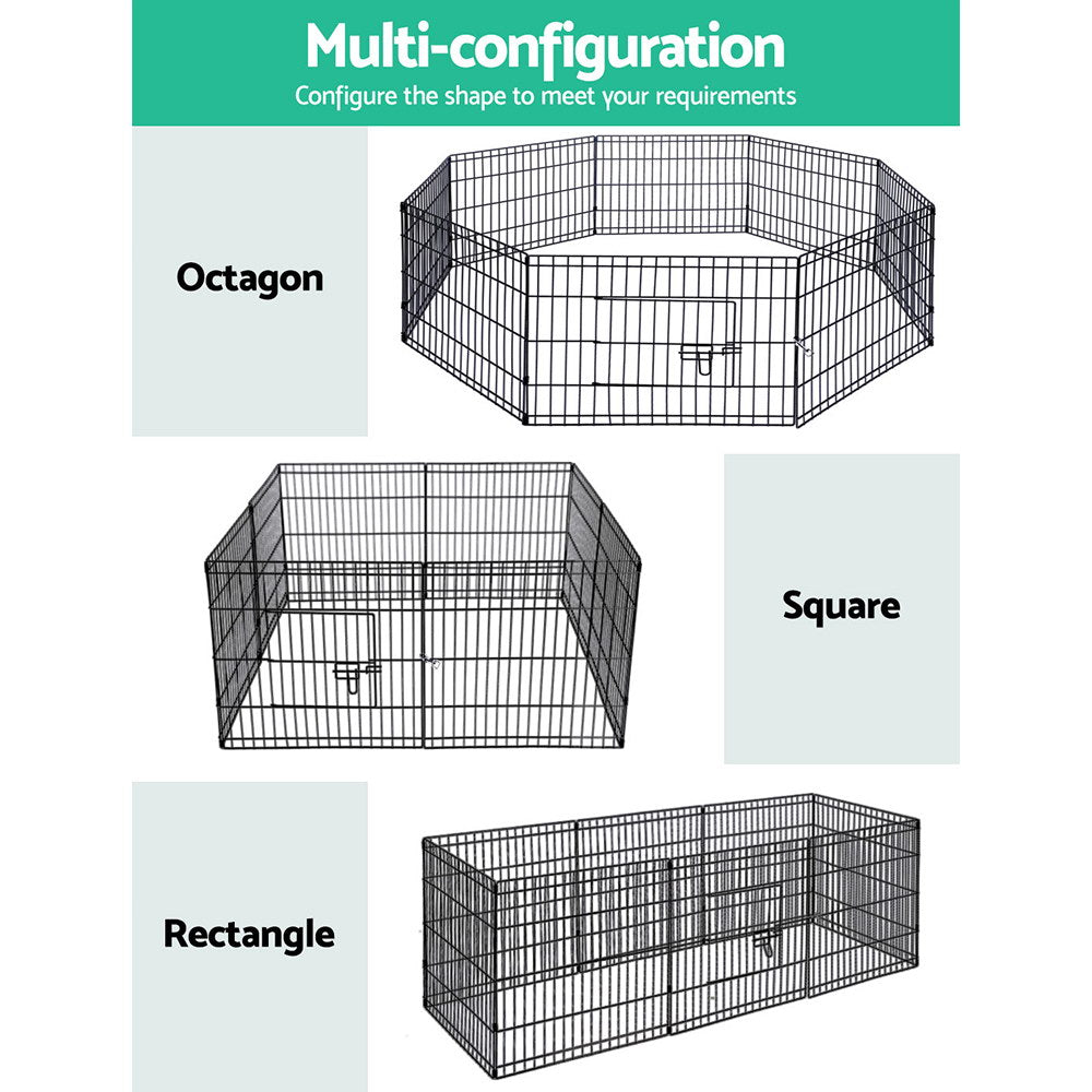 Pet Cage Dog Playpen 24" 8 Panel Puppy Exercise Cage Enclosure Fence