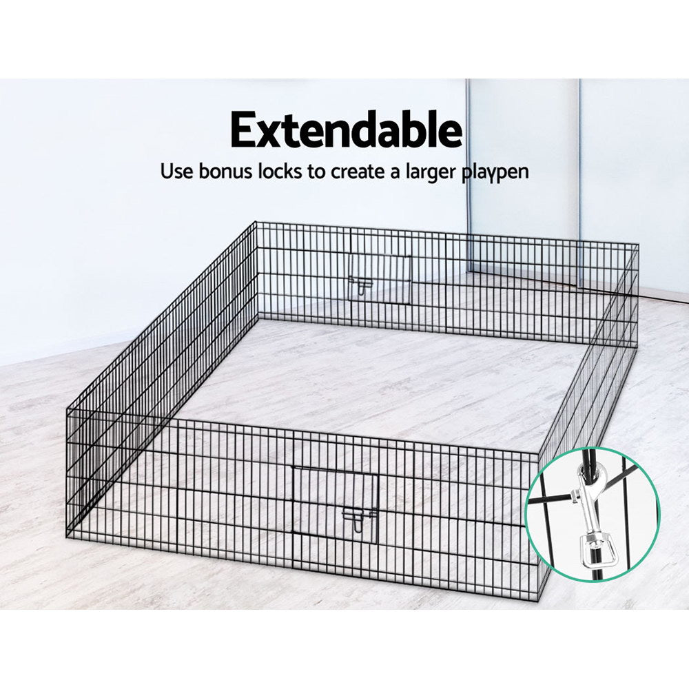 Pet Cage Dog Playpen 24" 8 Panel Puppy Exercise Cage Enclosure Fence