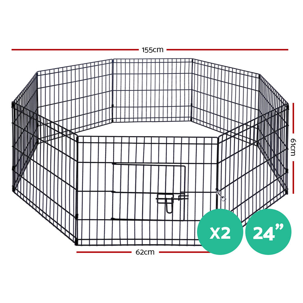 Pet Dog Playpen 2X24" 8 Panel Puppy Exercise Cage Enclosure Fence