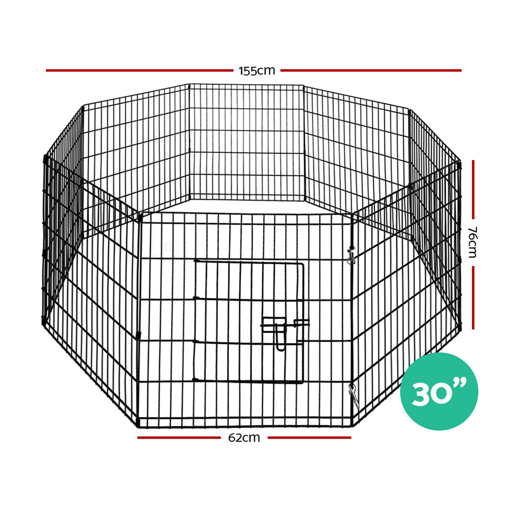 Pet Cage Playpen Dog Playpen 30" 8 Panel Puppy Exercise Cage Enclosure Fence