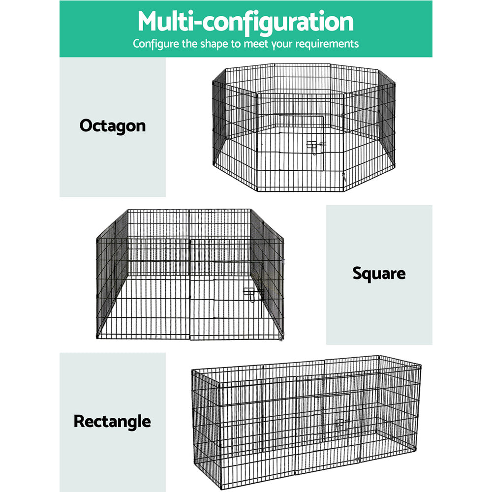 Pet Cage Playpen Dog Playpen 30" 8 Panel Puppy Exercise Cage Enclosure Fence