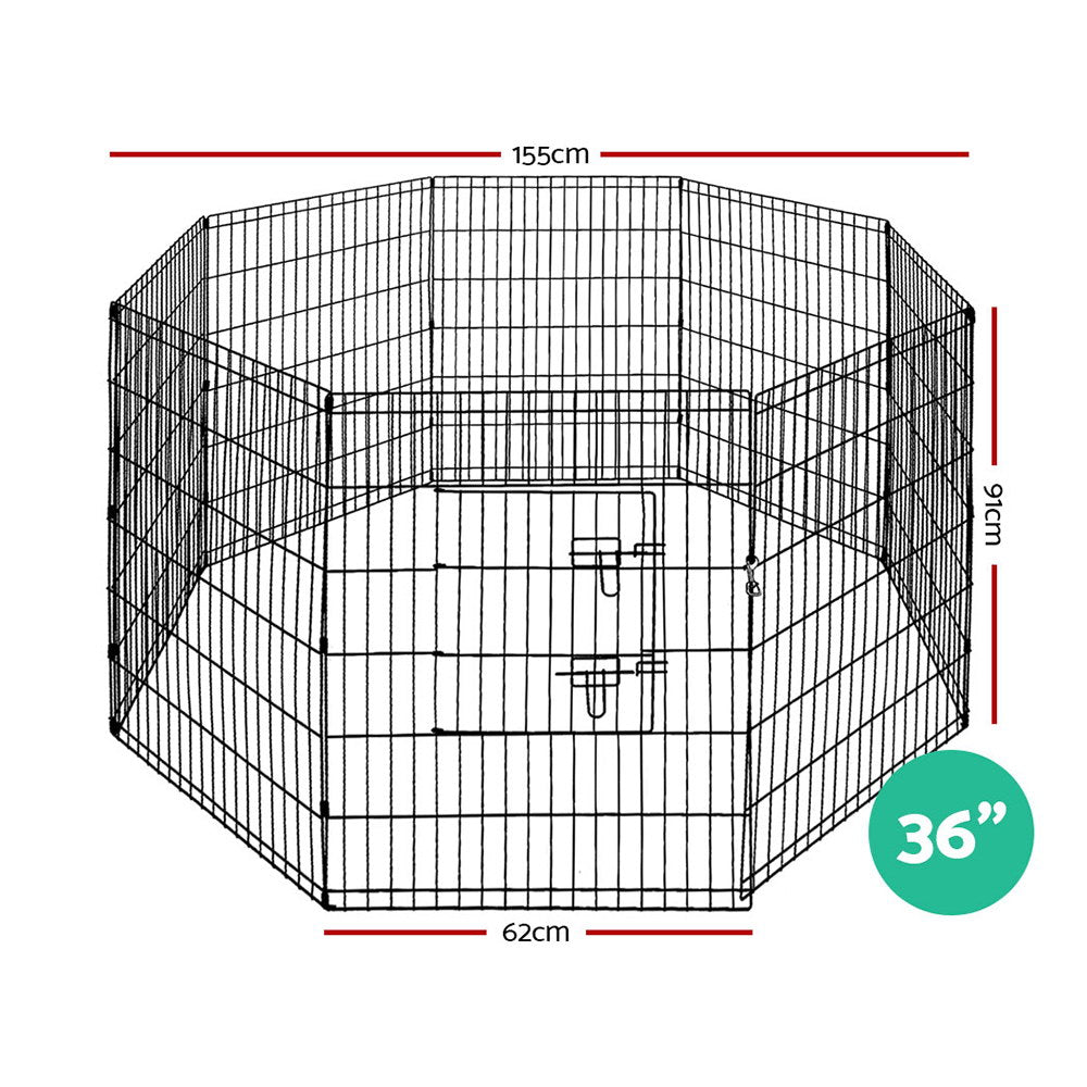 Pet Cage Dog Playpen 36" 8 Panel Puppy Exercise Cage Enclosure Fence