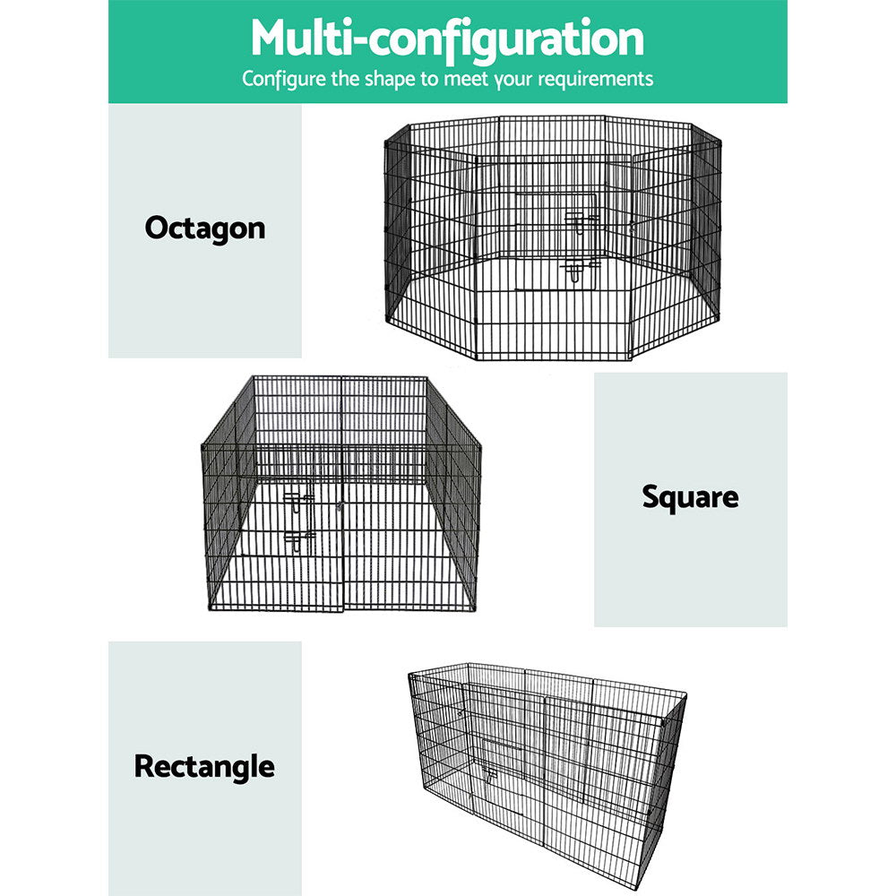 Pet Cage Dog Playpen 36" 8 Panel Puppy Exercise Cage Enclosure Fence