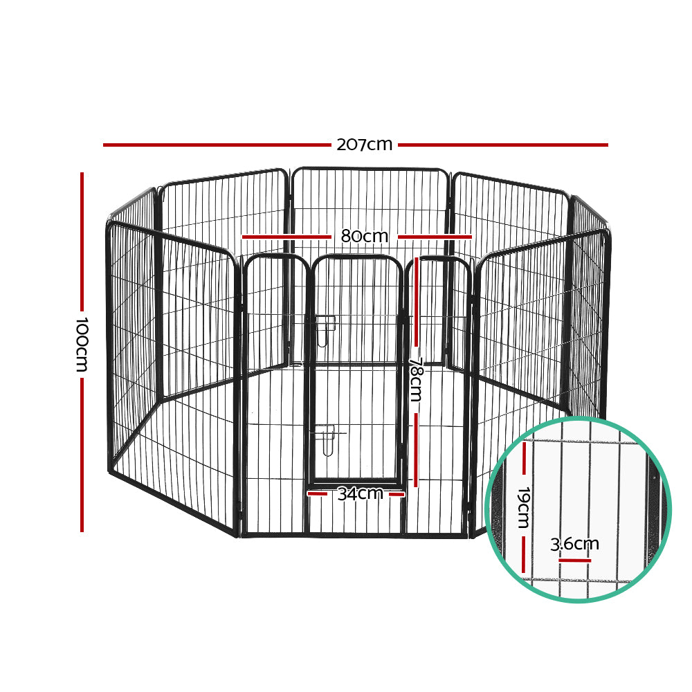 Pet Cage Playpen Dog Playpen 40" 8 Panel Puppy Enclosure Fence Cage