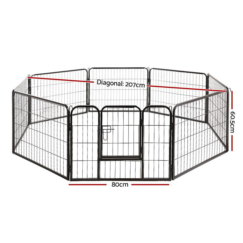 Pet Cage Dog Playpen Pet Playpen 8 Panel Puppy Exercise Cage Enclosure Fence 80x60cm