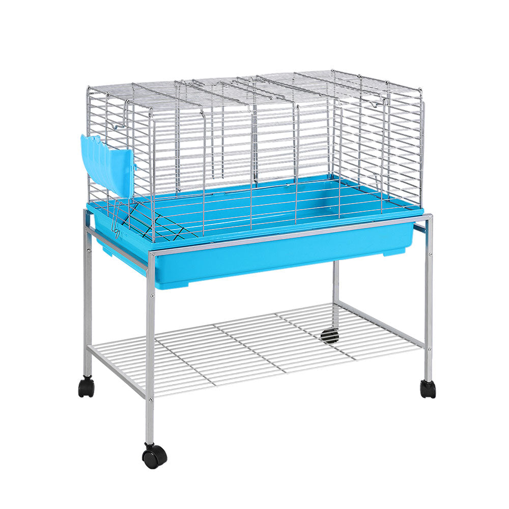 Rabbit Cage Hutch Cages Indoor Hamster Enclosure Carrier Bunny Blue