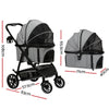 Pet Stroller Pram Large Dog Cat Carrier Travel Pushchair Foldable 4 Wh