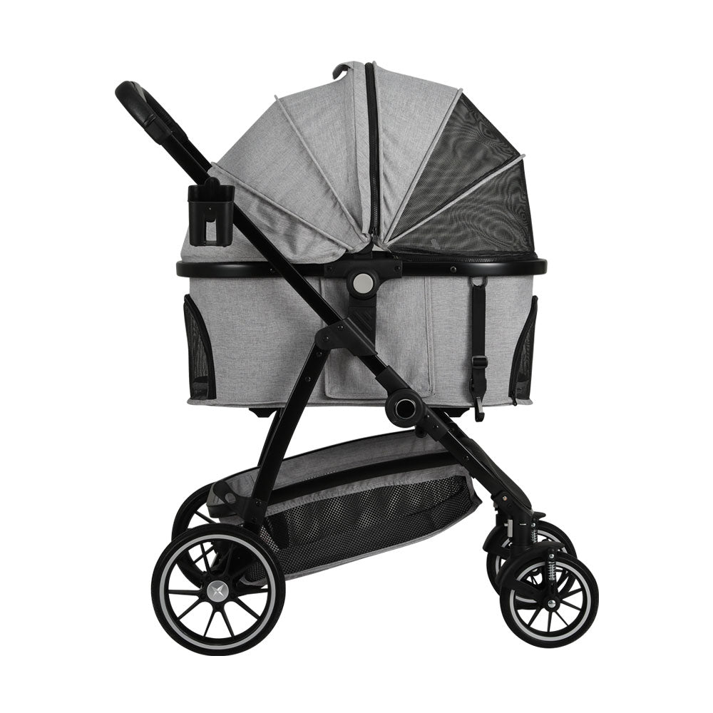 Pet Stroller Pram Large Dog Cat Carrier Travel Pushchair Foldable 4 Wh