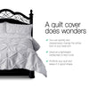 Giselle Bedding Pinch Pleat Diamond Duvet Doona Queen Quilt Cover Set Case Grey