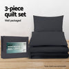 Giselle Bedding Luxury Classic Bed Duvet Doona Quilt Cover Set Hotel King Black