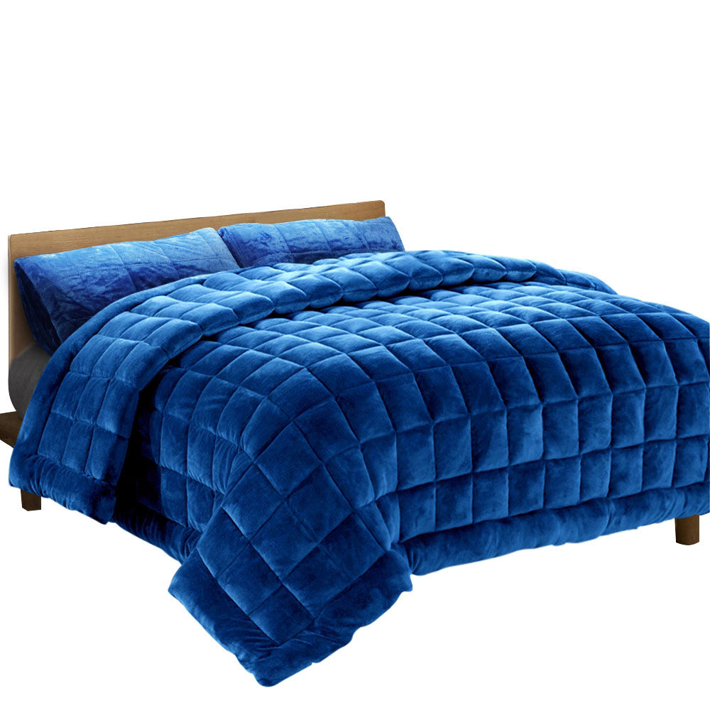 Giselle Bedding Faux Mink Quilt Super King Teal