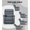 Artiss Recliner Chair Lounge Sofa Armchair Chairs Couch Fabric Grey Tray Table