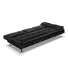 3 Seater PU Leather Sofa Bed - 188cm - Black