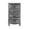 Vintage Bedside Tables Drawers Cabinet 4 Chest of Drawers Grey Nightstand