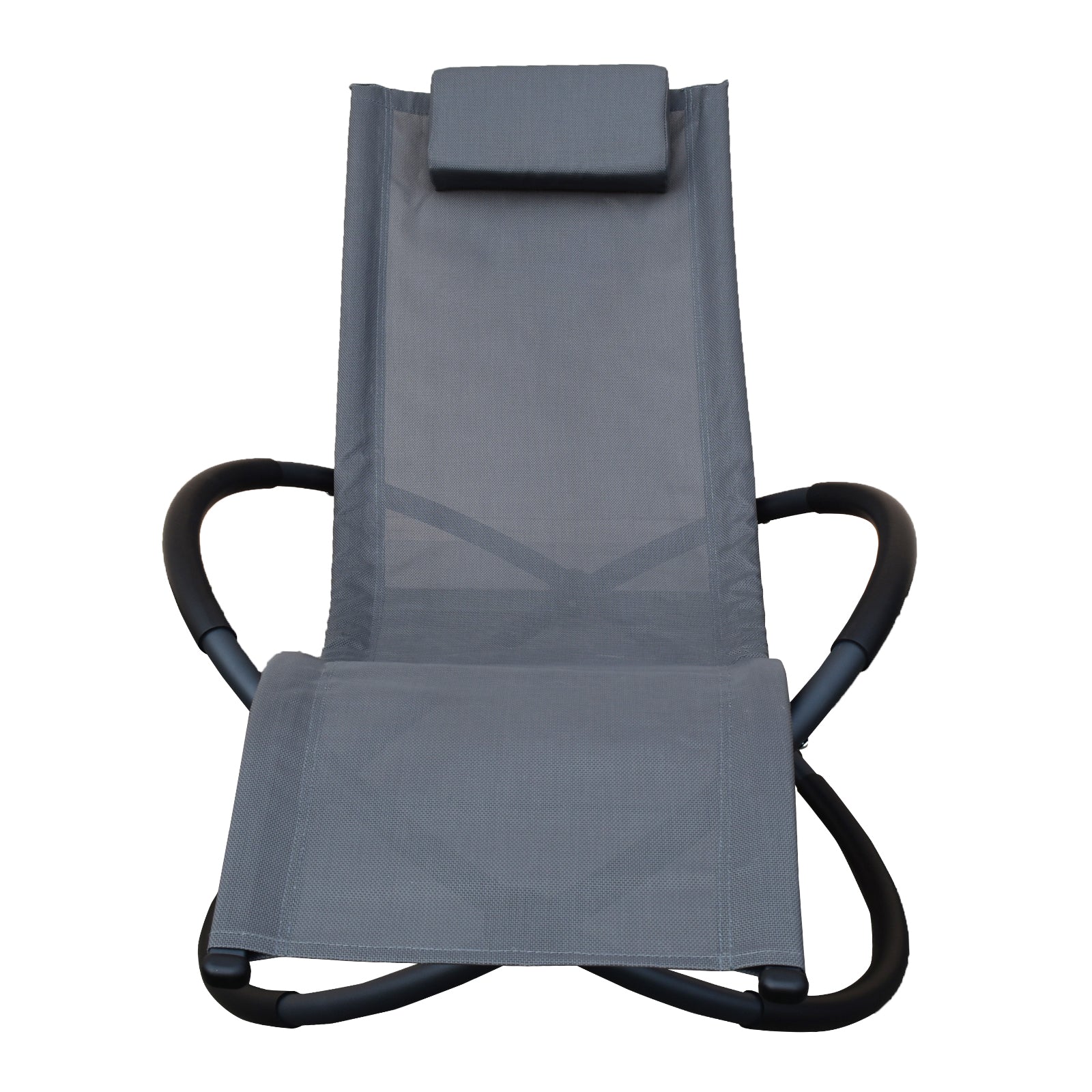 Zero Gravity Portable Foldable Rocking Chair Recliner Lounge - Grey