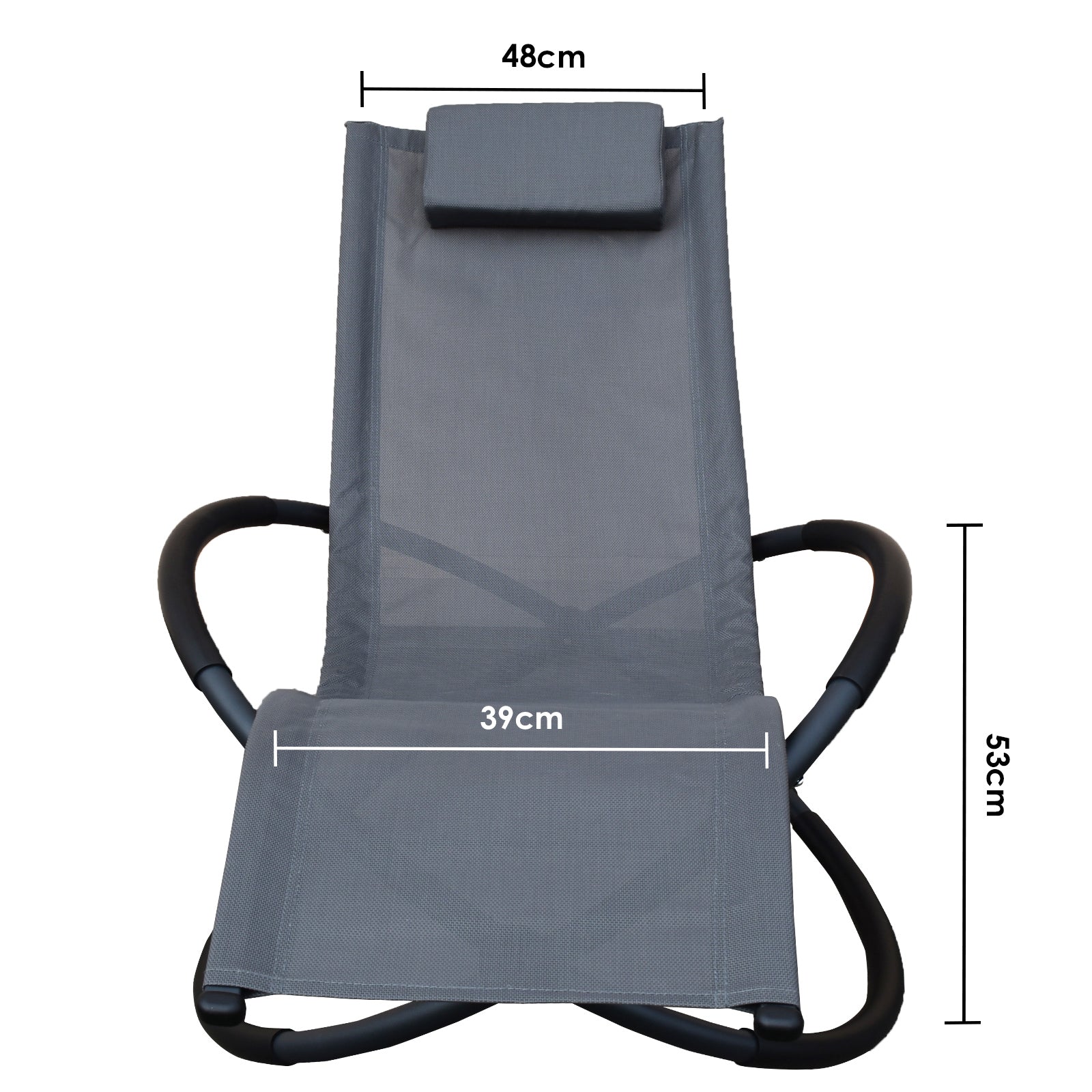 Zero Gravity Portable Foldable Rocking Chair Recliner Lounge - Grey