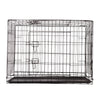 Dog Cage Pet Crate Cat Puppy Metal Cage ABS Tray Foldable Portable Black - 24