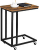 Coffee Table with Steel Frame and Castors Rustic Brown and Black