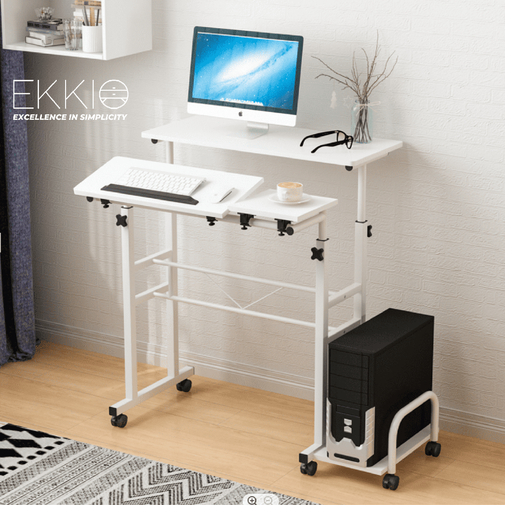 Ekkio Mobile Desk Detachable Sideboard White EK-MD-103-VAC/EK-MD-103-YM