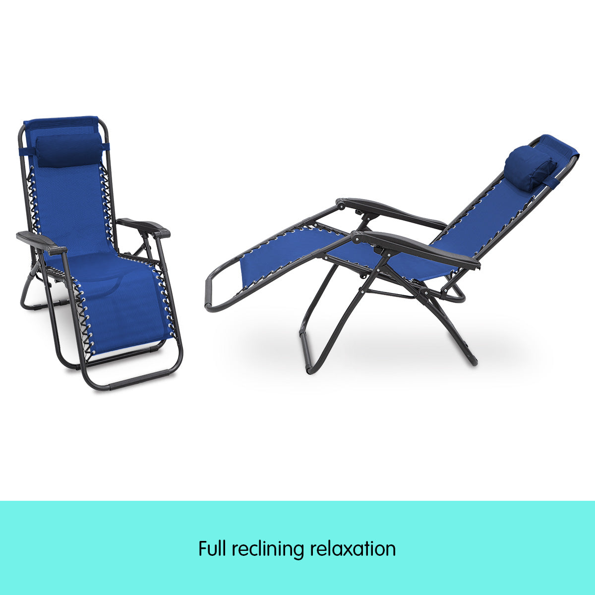 Zero Gravity Reclining Deck Lounge Sun Beach Chair Outdoor Folding Camping - Grey