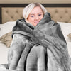 Laura Hill Double-sided Large 220 X 240cm Faux Mink Throw Rug Blanket 800-gsm Heavy - Silver